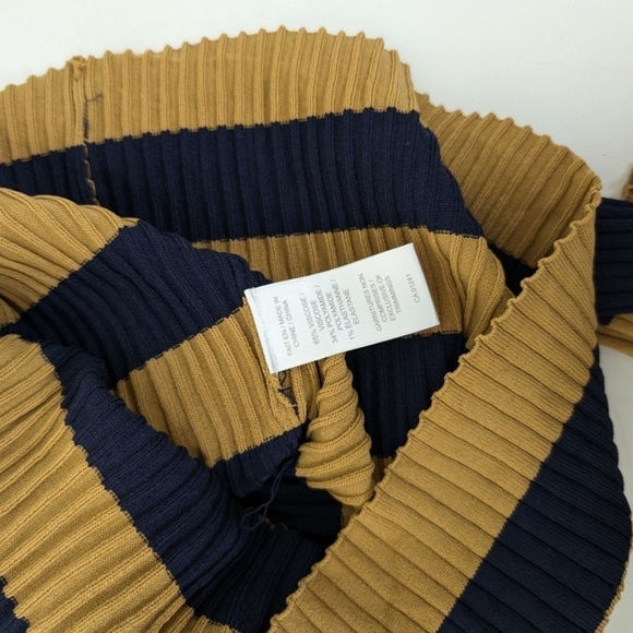 Striped Ribbed Mini Dress Long Sleeve 70’s Style Twik Soft Bodycon Tight Fitted - Picture 14 of 14